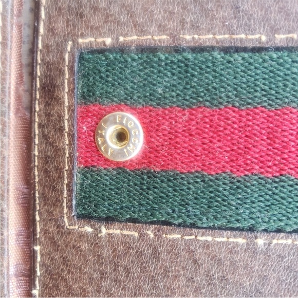 RARE Vintage 70s Gucci GG Sherry Line Bifold long Wallet Brown Leather - Picture 11 of 11